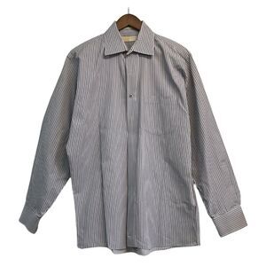 Michael Kors-Men's-Regular Fit-No Iron-16-34-35-Gray/PinStripe